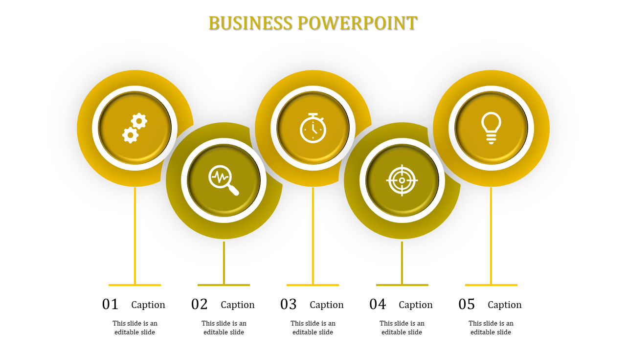 Fantastic Business PowerPoint Template with Five Nodes